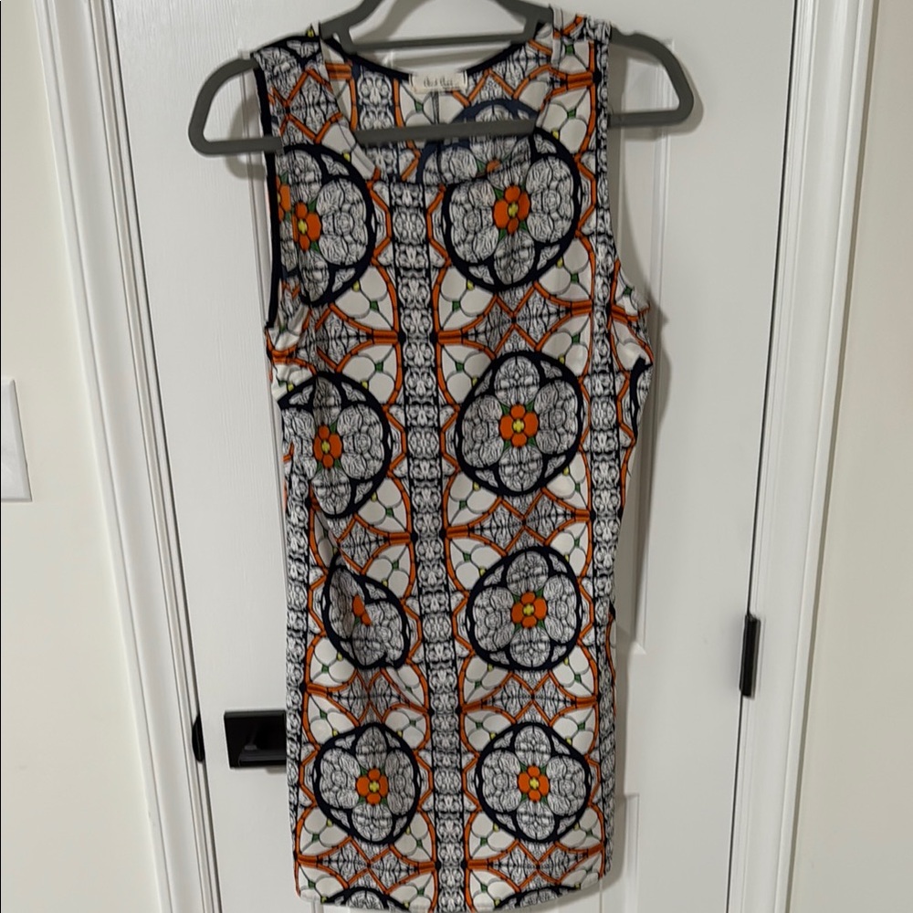 Black Bead Sleeveless Floral Pattern Mini Dress